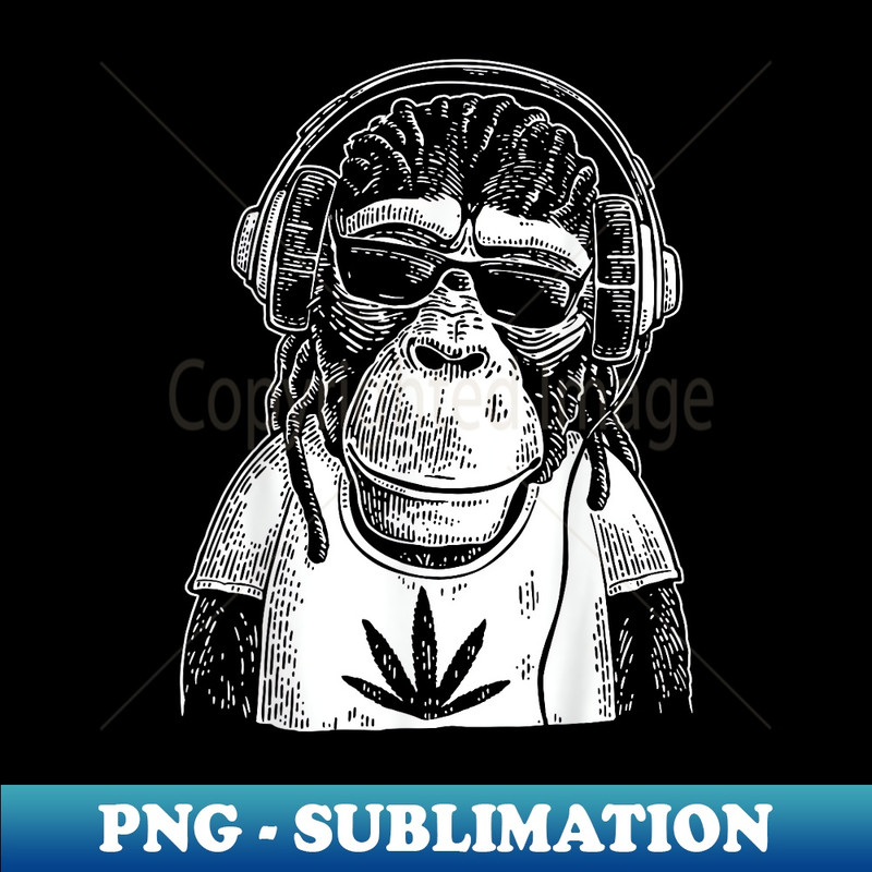 Marijuana Smoking Ape Monkey Chilling Weed Stoner - Decorative Sublimation PNG File