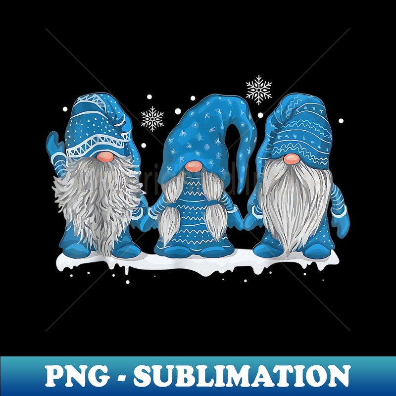 Three Christmas Gnomes 1 - Elegant Sublimation PNG Download