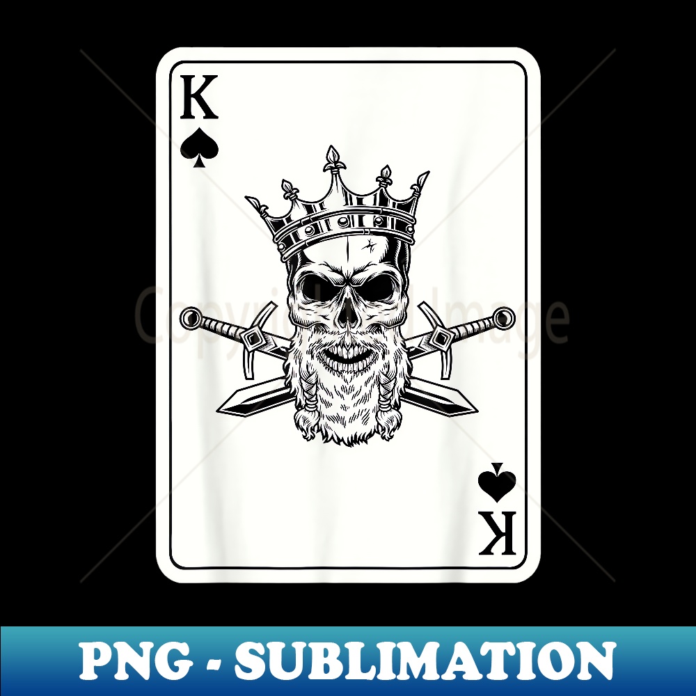 Couple Matching King And Queen of Spades 22 Skull Goth Punk - PNG Transparent Sublimation File