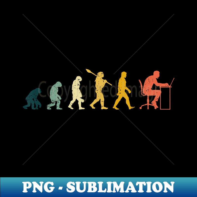 Evolution of Man Computer Geek, Programmer Coder Gif - Decorative Sublimation PNG File
