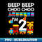 Beep Beep Choo Choo I'm 2 Train 2nd Birthday Party Bday - Instant PNG Sublimation Download