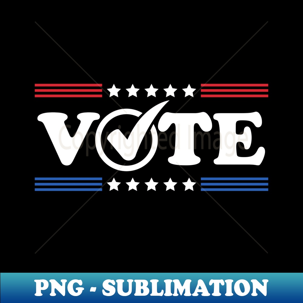 Vintage Vote Election USA Voter American With Red White Blue - Creative Sublimation PNG Download