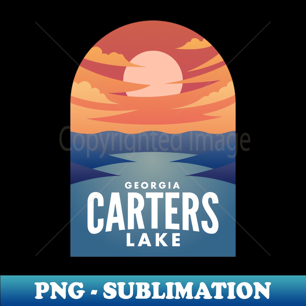 Lake Carters GA Retro Sunset - Aesthetic Sublimation Digital File