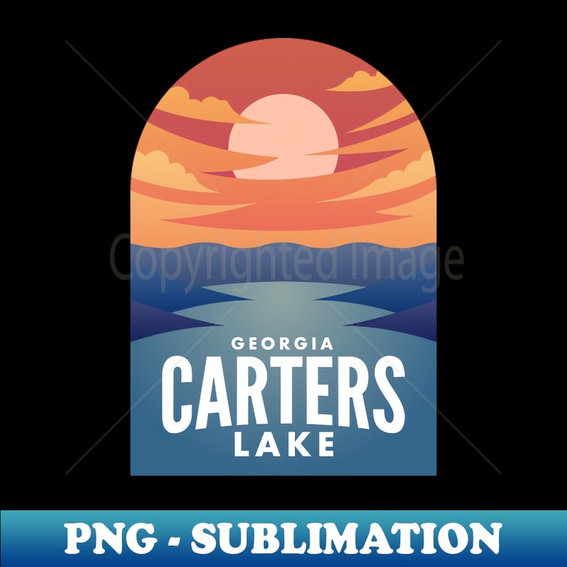Lake Carters GA Retro Sunset - Aesthetic Sublimation Digital File