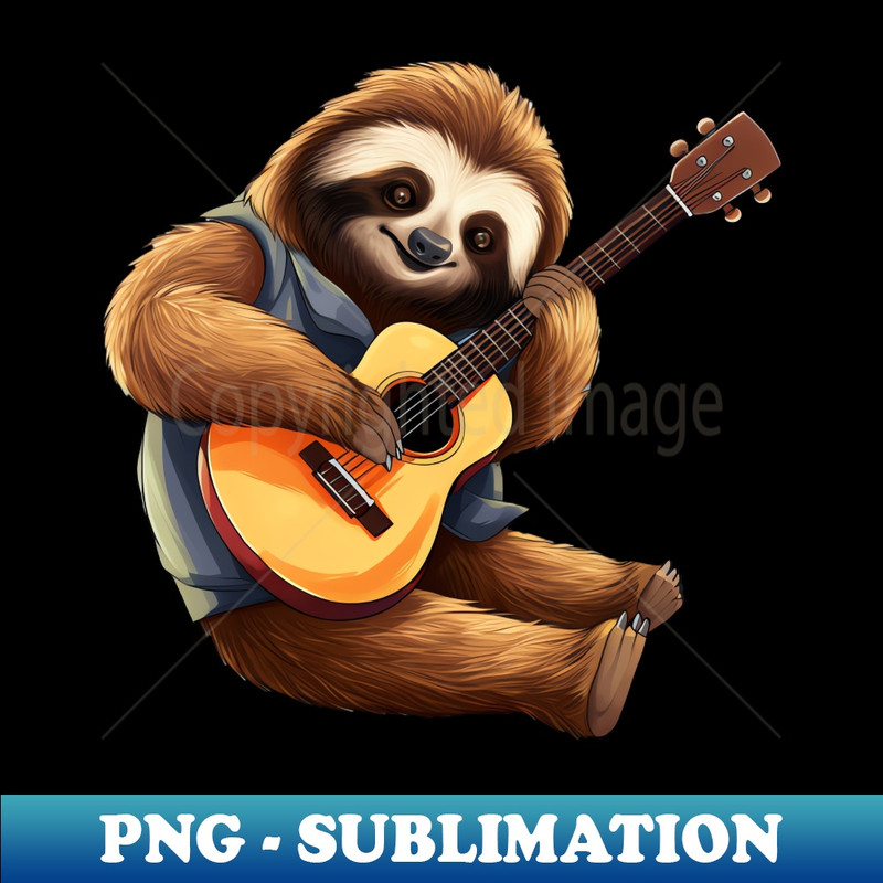 Sloth Guitarist King of Laid-back Music - Artistic Sublimation Digital File