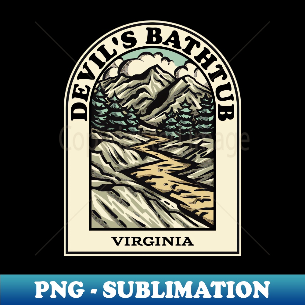 Devils Bathtub Virginia hiking backpacking trail - Premium Sublimation Digital Download