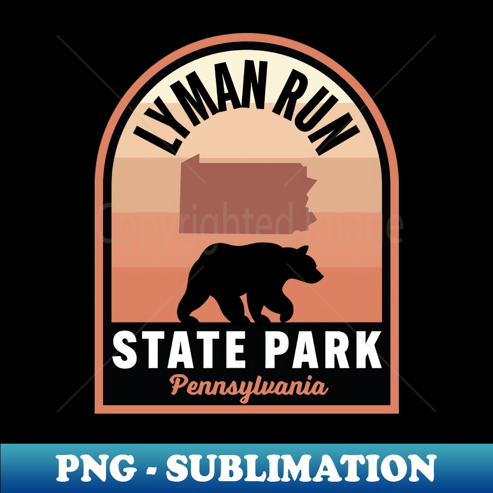 Lyman Run State Park PA Bear - Modern Sublimation PNG File