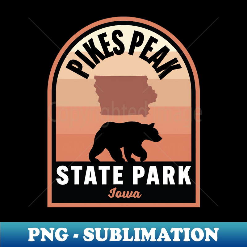 Pikes Peak State Park IA Bear - PNG Transparent Sublimation File