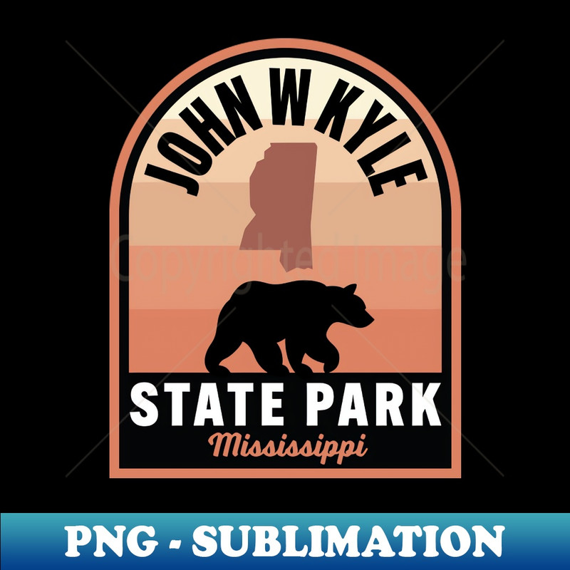 John W Kyle State Park MS Bear - PNG Transparent Sublimation Design