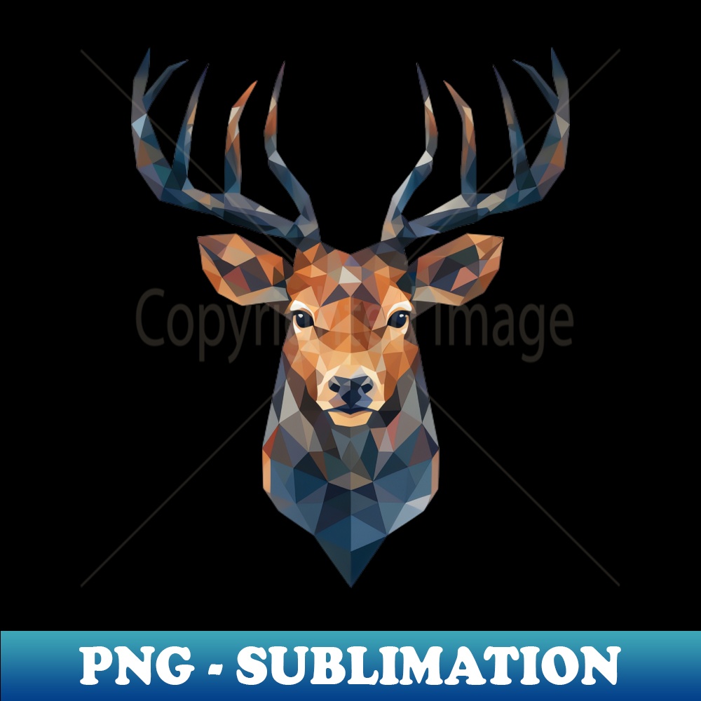 Polygon Art Elegant Antlers in Modern Style - Exclusive PNG Sublimation Download