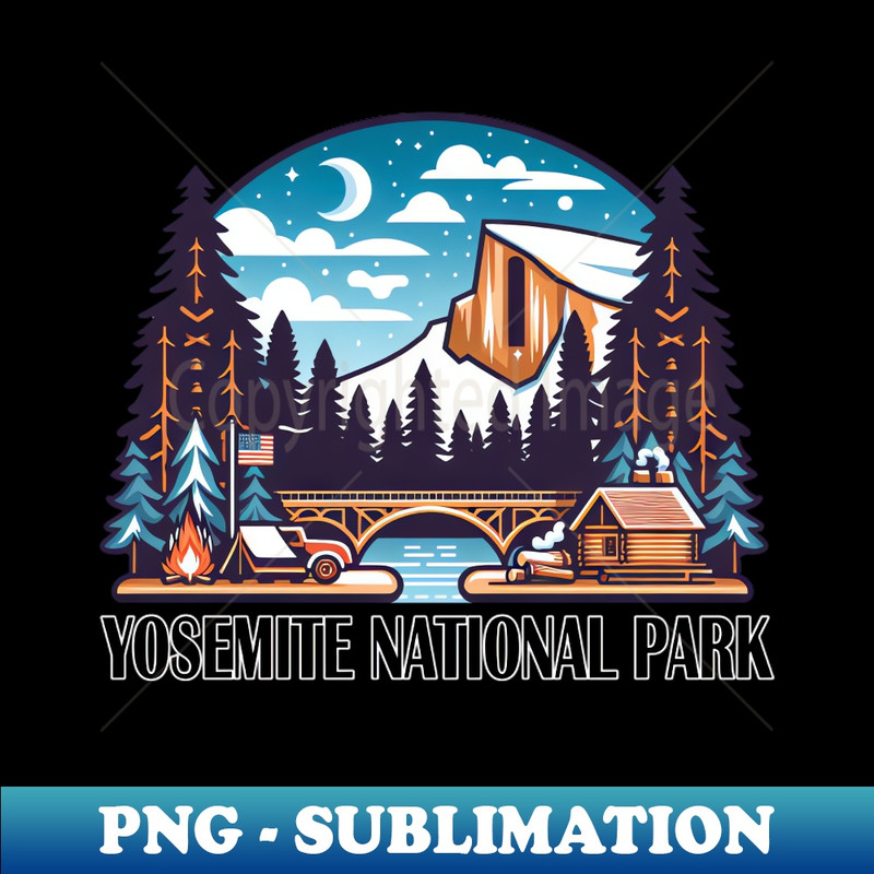 Yosemite National Park Camping - Instant Sublimation Digital Download