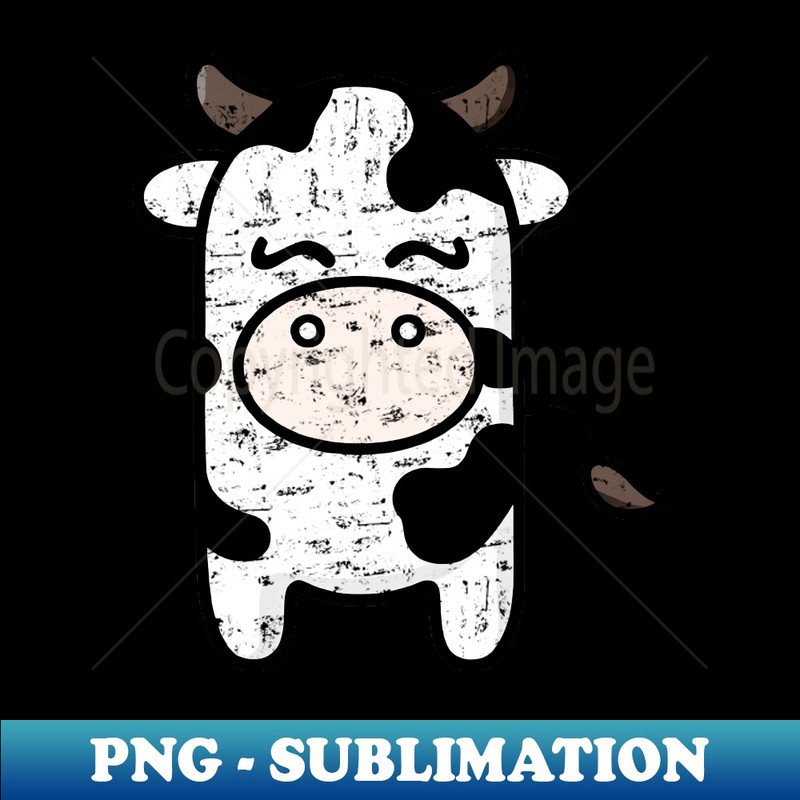 Minimalistic Cow in Kawaii Style - PNG Sublimation Digital Download