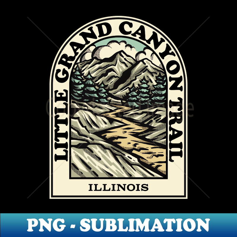 Little Grand Canyon Trail Illinois hiking backpacking trail - PNG Transparent Digital Download File for Sublimation
