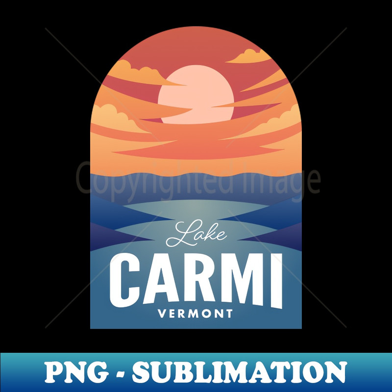 Lake Carmi VT Retro Sunset - Artistic Sublimation Digital File