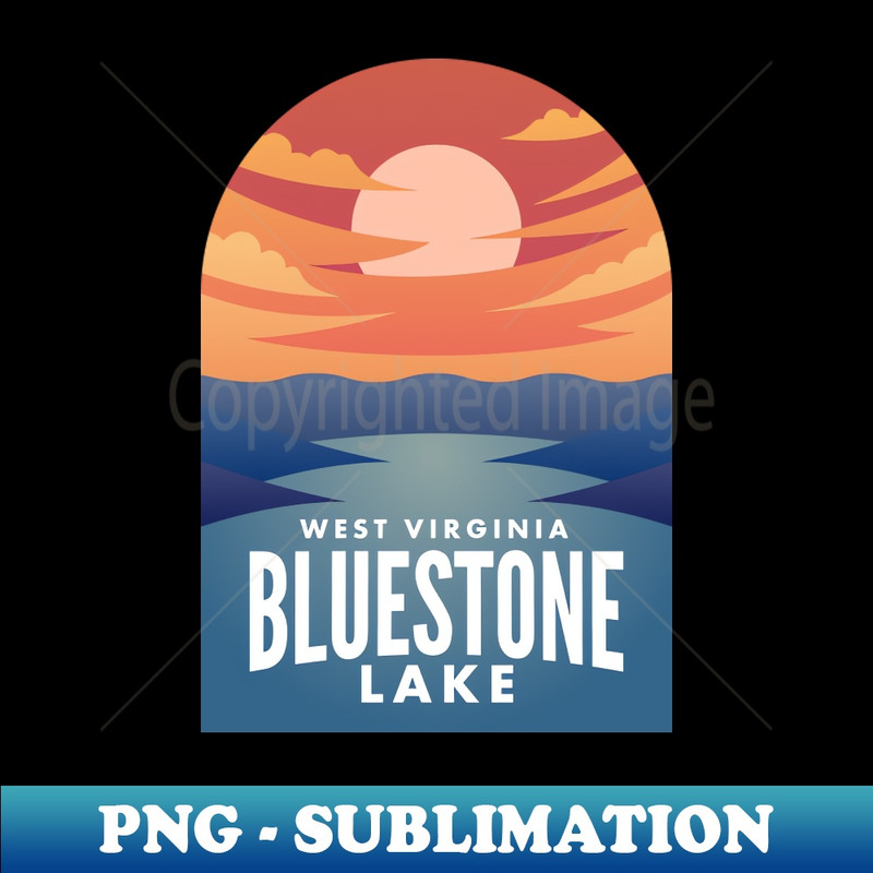 Bluestone Lake WV Retro Sunset - Premium PNG Sublimation File