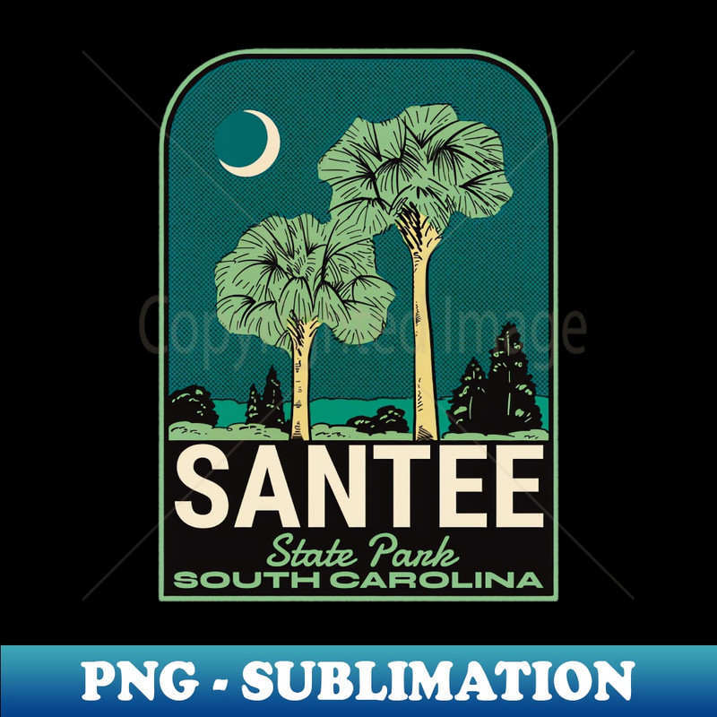 Santee State Park SC Vintage Travel - PNG Transparent Digital Download File for Sublimation