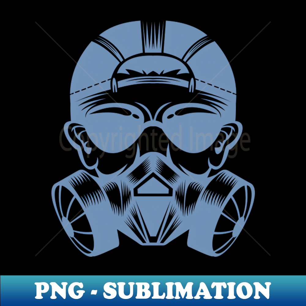 Techno head face gas mask glasses baseball cap - PNG Transparent Digital Download File for Sublimation