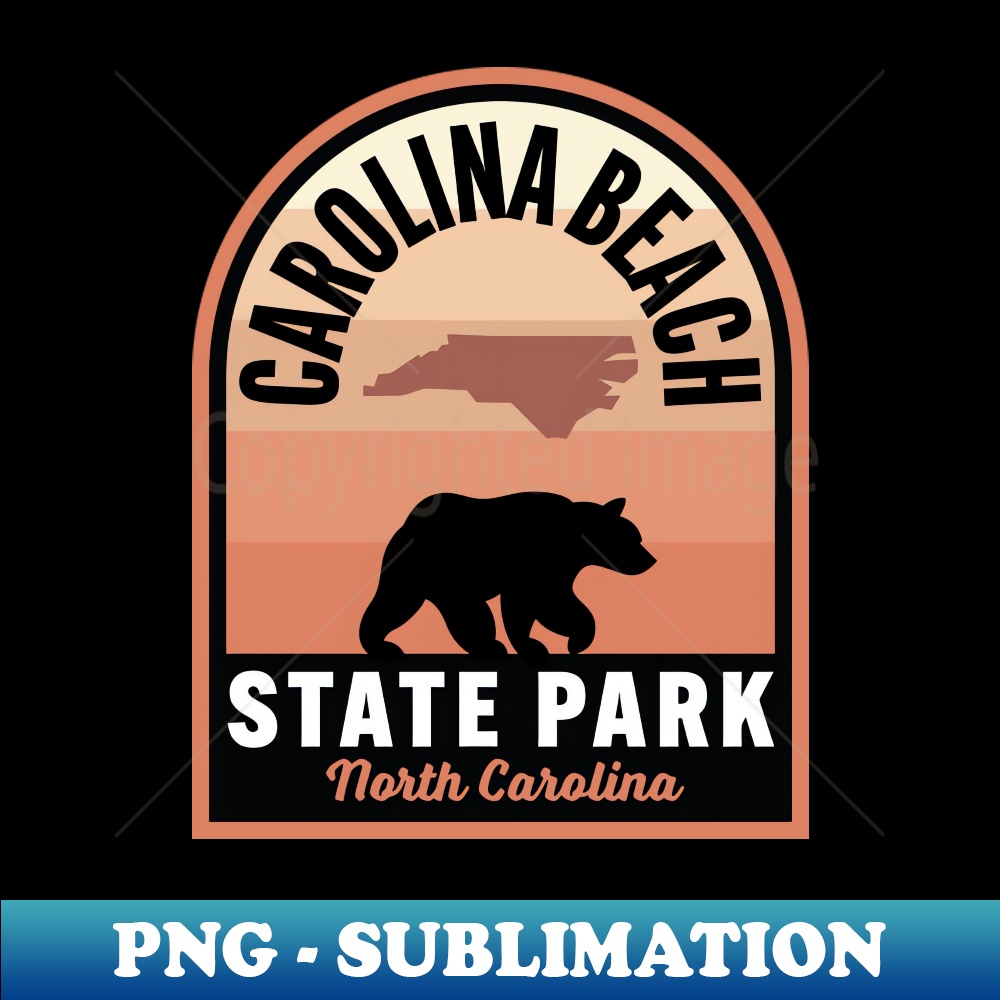 Carolina Beach State Park NC Bear - Creative Sublimation PNG Download