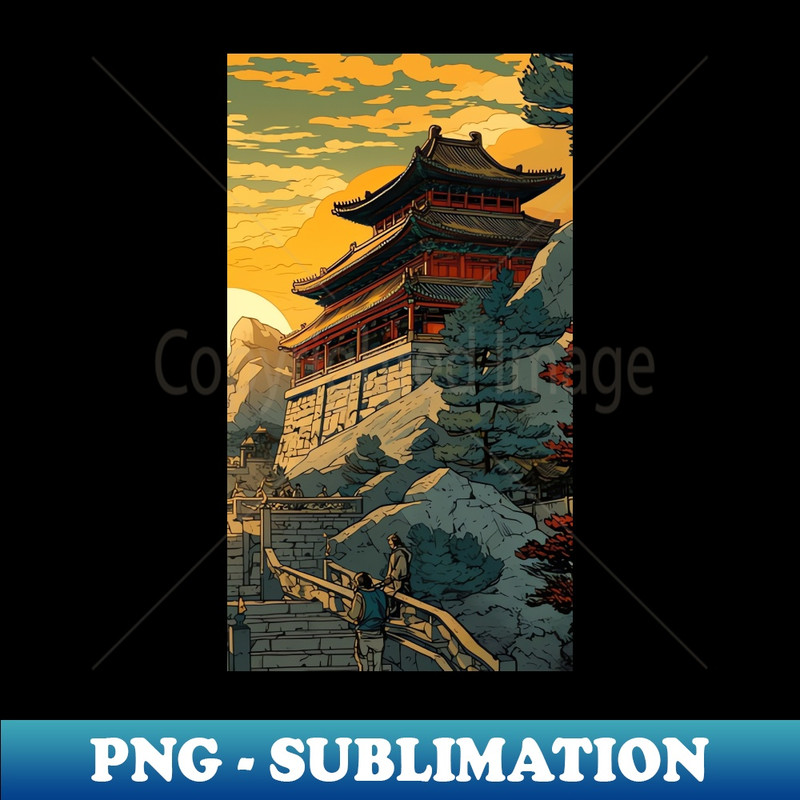 Ethereal East Intricate Pagoda Landscapes - Aesthetic Sublimation Digital File