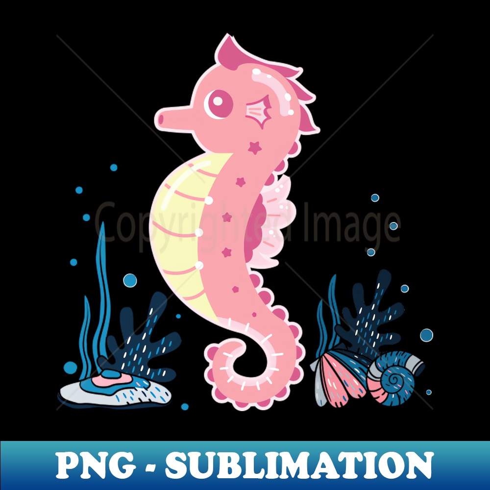 Toddlers Animal Cute Seahorse - PNG Transparent Digital Download File for Sublimation
