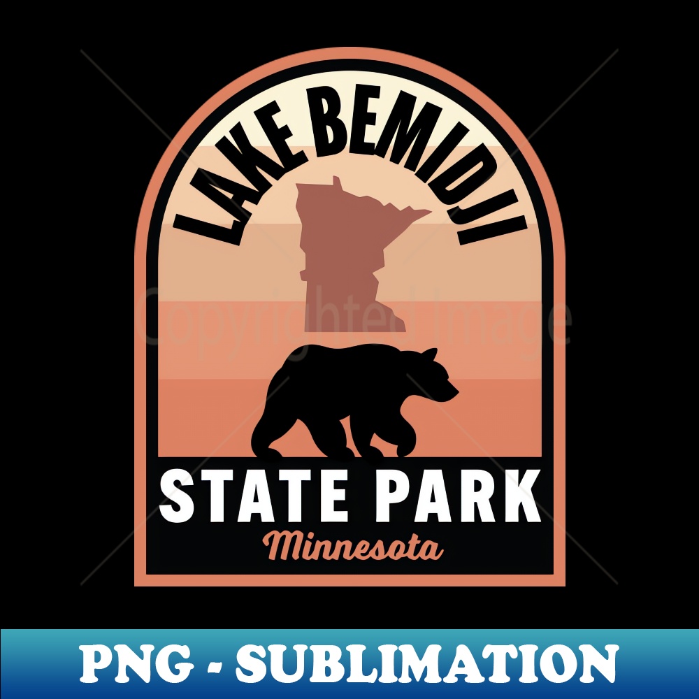 Lake Bemidji State Park MN Bear - Sublimation-Ready PNG File