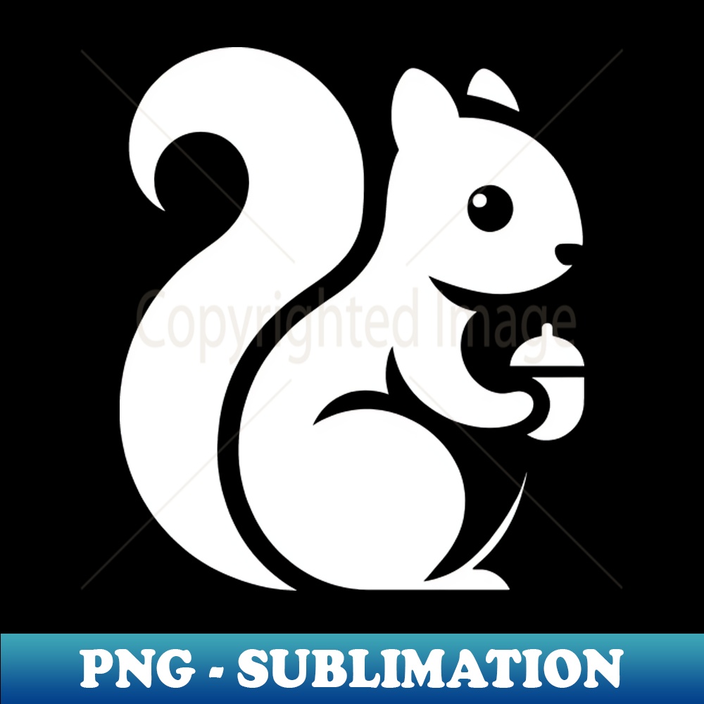 Minimalist Squirrel Silhouette with Nut - Exclusive Sublimation Digital File