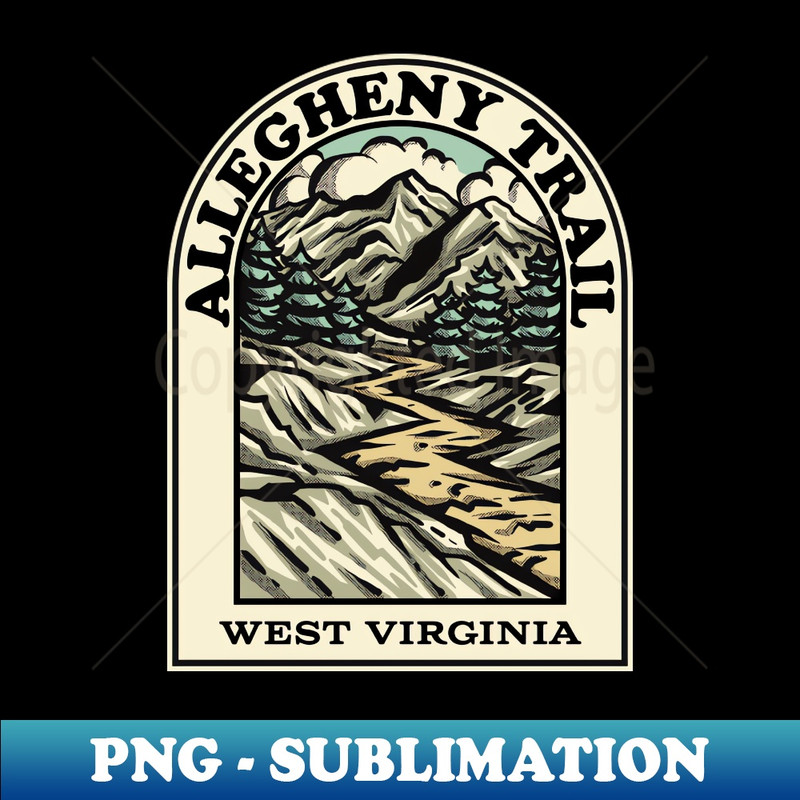 Allegheny Trail West Virginia hiking backpacking trail - Sublimation-Ready PNG File