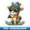 Snowboarding Giraffe, Winter Sports Animal - PNG Transparent Sublimation Design