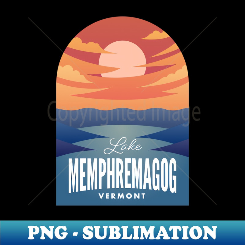 Lake Memphremagog VT Retro Sunset - Aesthetic Sublimation Digital File