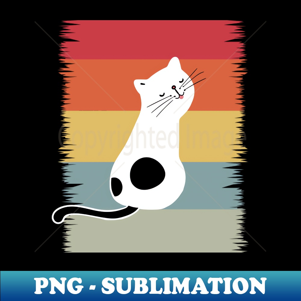 Cat retro black white - Aesthetic Sublimation Digital File
