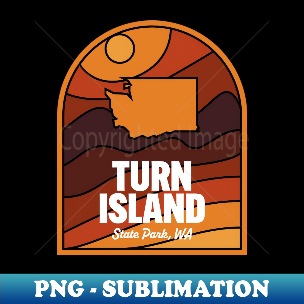Turn Island State Park Washington - Vintage Sublimation PNG Download