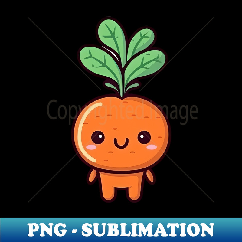Cute Kawaii Carrot Face - Round Design - Digital Sublimation Download File