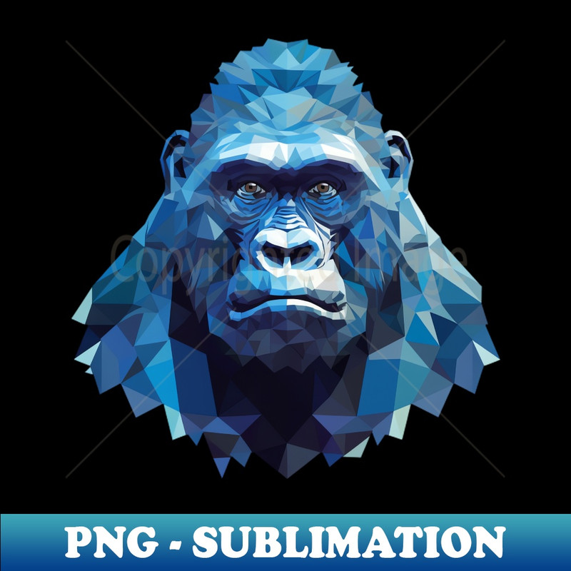 Cool Gorilla with Ice Cream - Polygon Design - Stylish Sublimation Digital Download