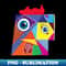 Crazy Rooster - Colorful Minimalist Design - Exclusive Sublimation Digital File