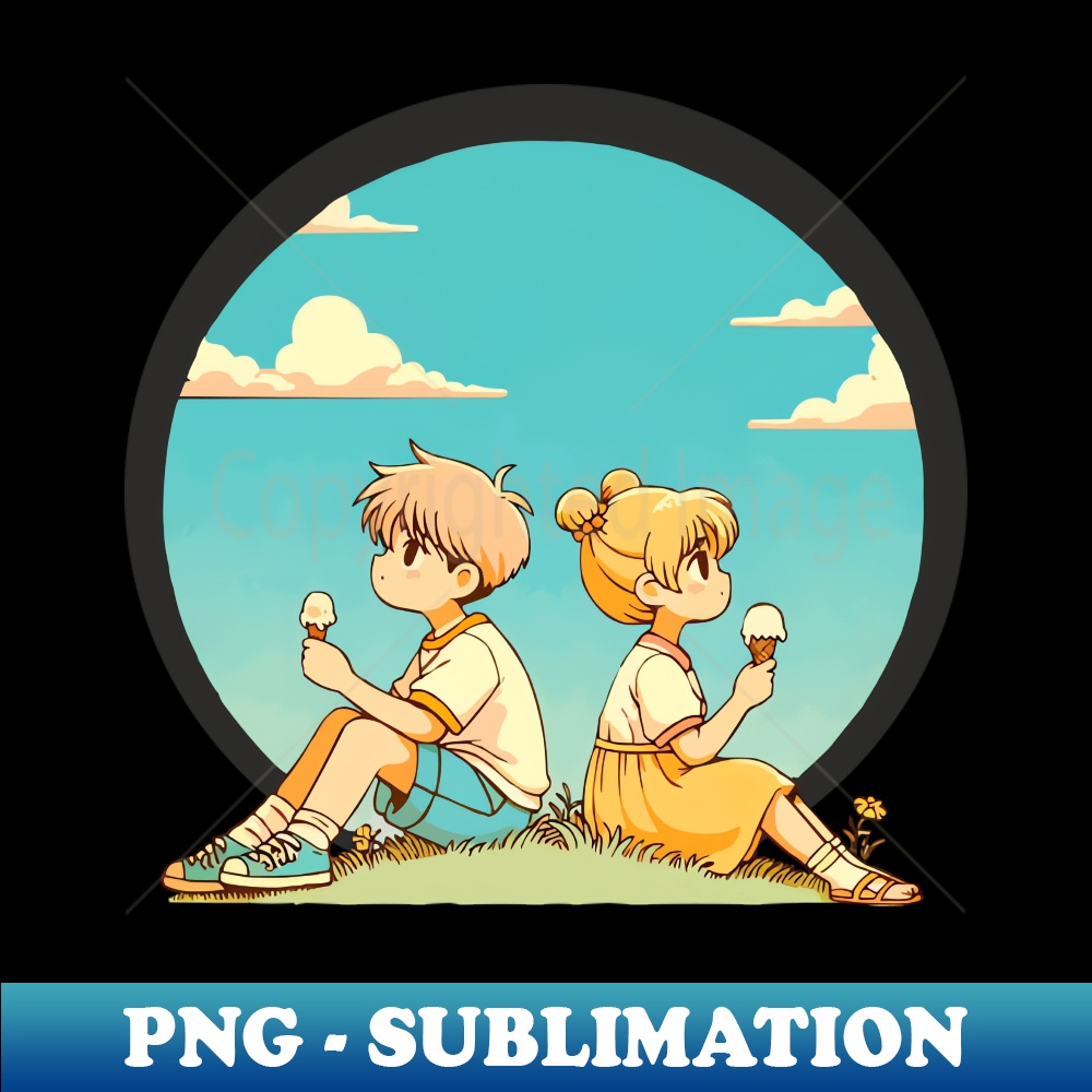 Ice Cream Under The Sky - Graphic Tee Design PNG