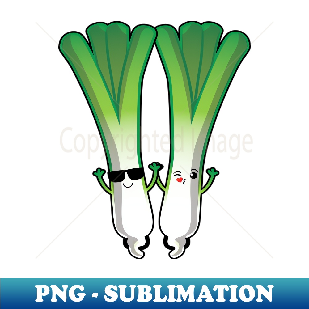 Kawaii Leek, Cute Vegetable Design - Quality Design Sublimation File