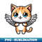 Cute Comic Cartoon Cat with Angel Wings - Unique Design Sublimation File