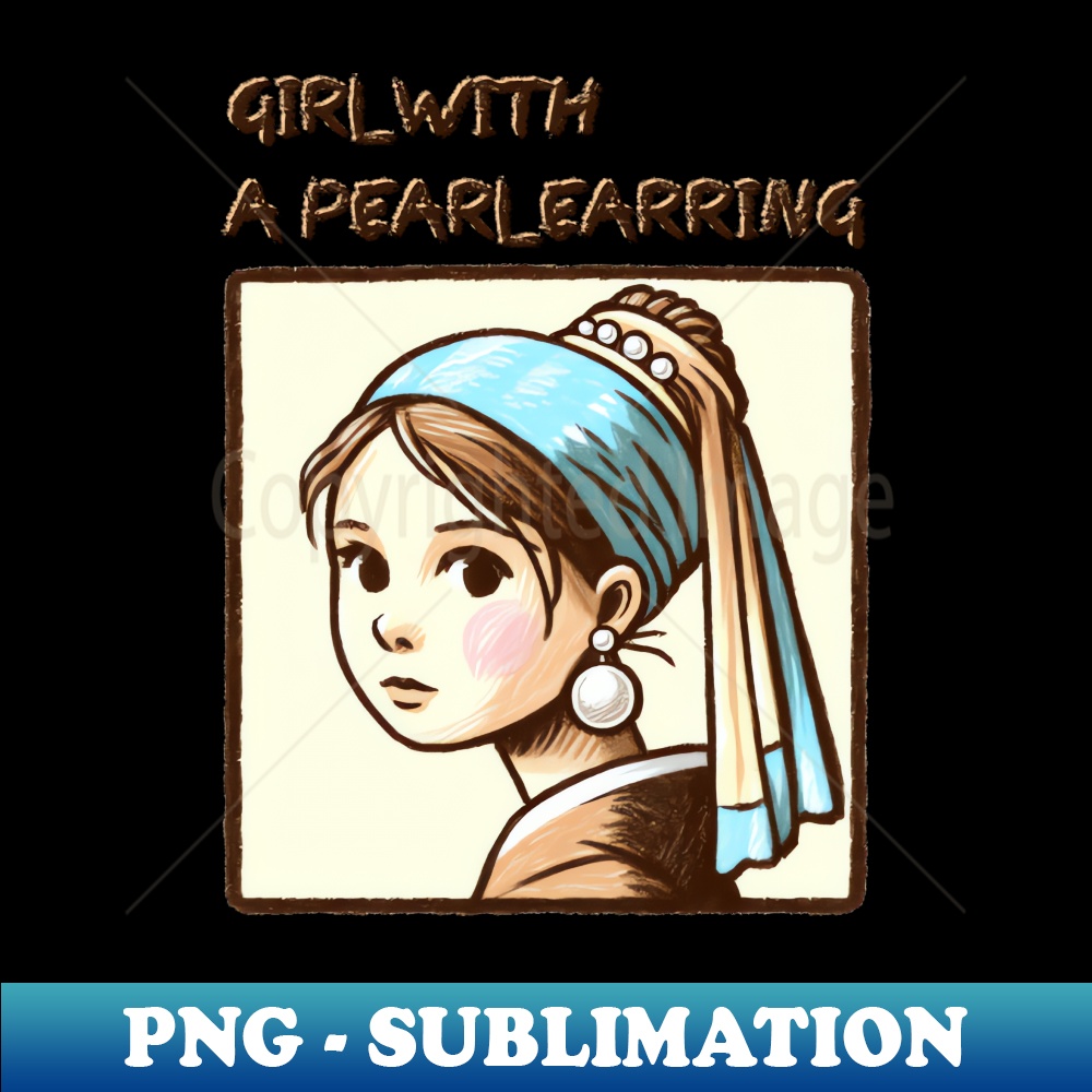GIRL WITH A PEARL EARRING - Printable Sublimation PNG