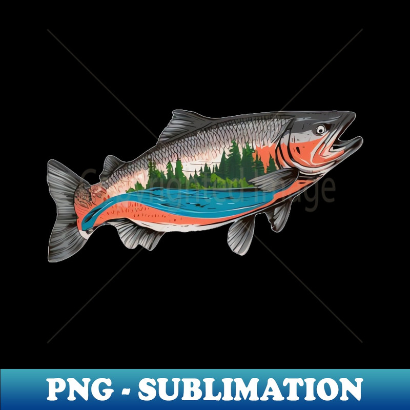 Salmon Fishing - One of a Kind Sublimation File