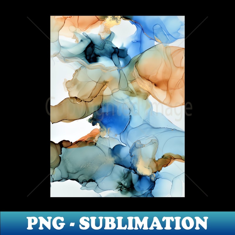 Orange and Blue Abstract Art - Original Art T-Shirt PNG