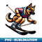 Shepherd Dog Ski Winter Adventure - Art Inspired Sublimation File
