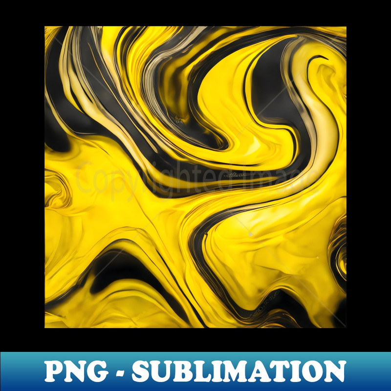 YELLOW AND BLACK LIQUID MARBLE DESIGN, PATTERN - High-Definition Tee PNG