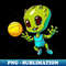 Green Alien Basketball Player - Unique Digital Art Sublimation File