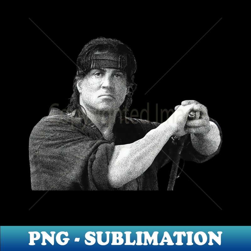Rambo Monochrome - Graphic Art Tee PNG