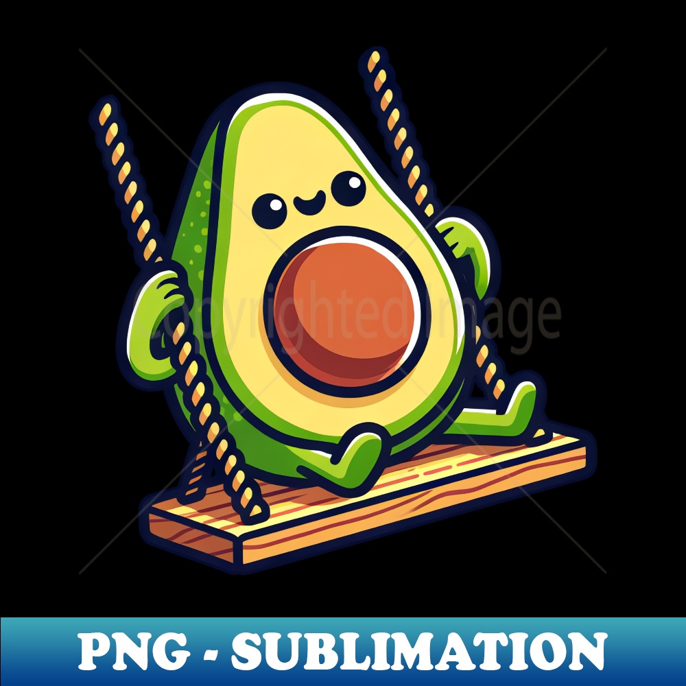 Avocado on a Swing - Inspiring Sublimation PNG Design