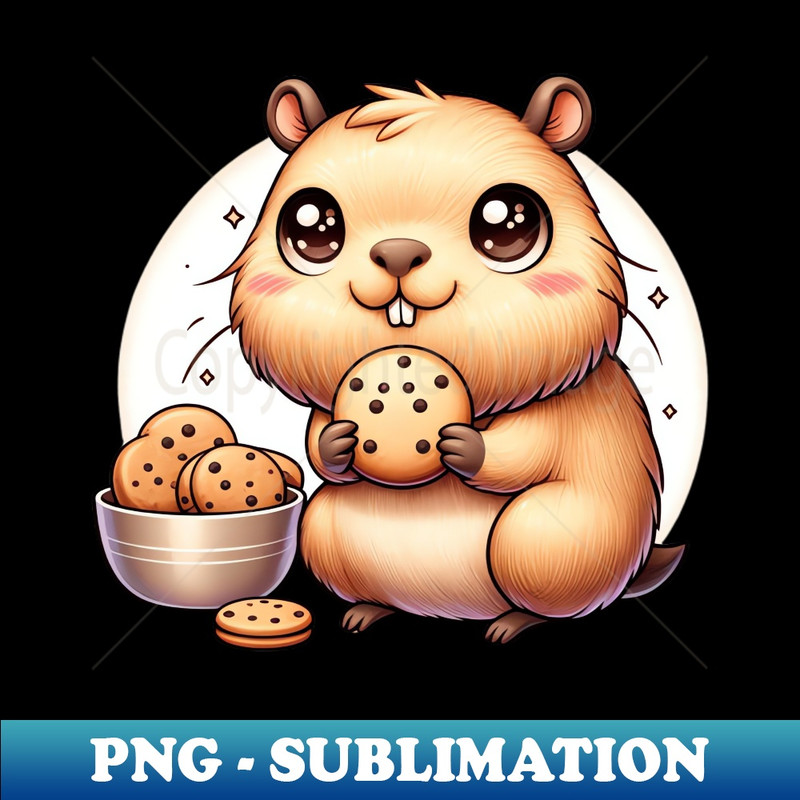 Japanese Art Pastry Foodie Cookie Lover Cute Capybara - Decorative Design Sublimation File