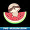 Sloth with Watermelon - Relaxed Design - Digital Sublimation Art Download