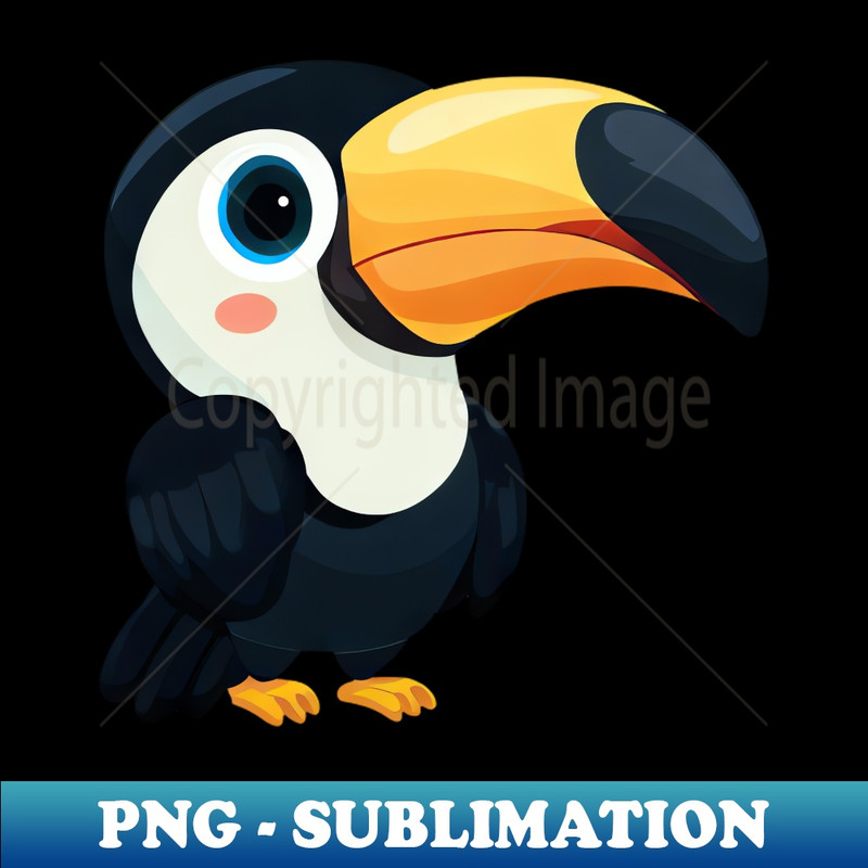 Minimalist Toucan with Blue Eyes - Design - High Quality PNG Download