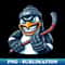Penguin Ice Hockey Player Angry Cool - Graphic Design T-Shirt PNG