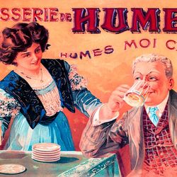 beer brasserie de humes moi ca brewery french vintage poster repro